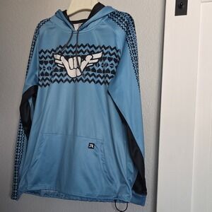 Flyin' Hawaiians Blue Polyester Graphic‎ Pullover Hoodie Men's Long Sleeve L